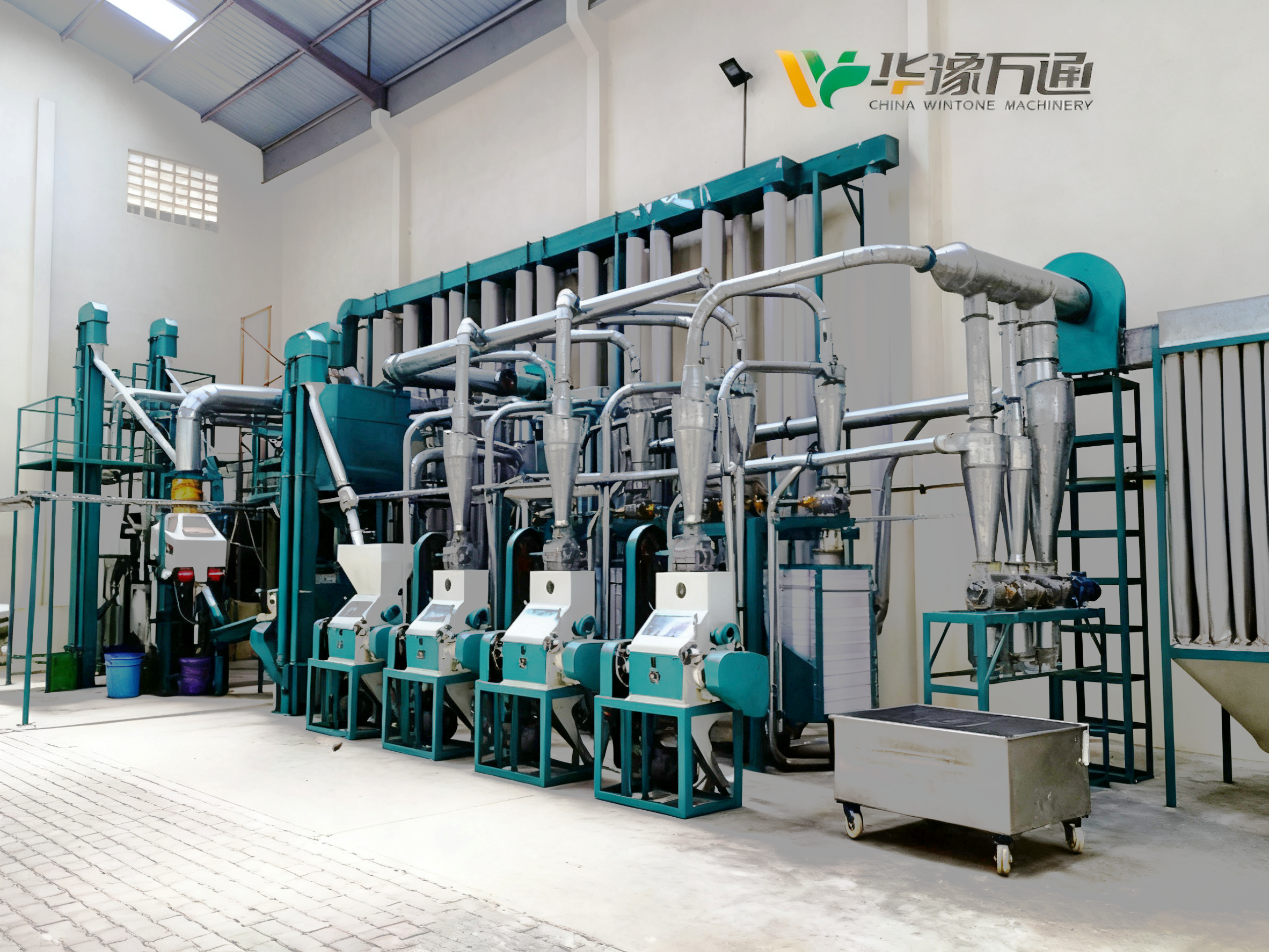 時加工1-2噸小麥面粉生產(chǎn)線